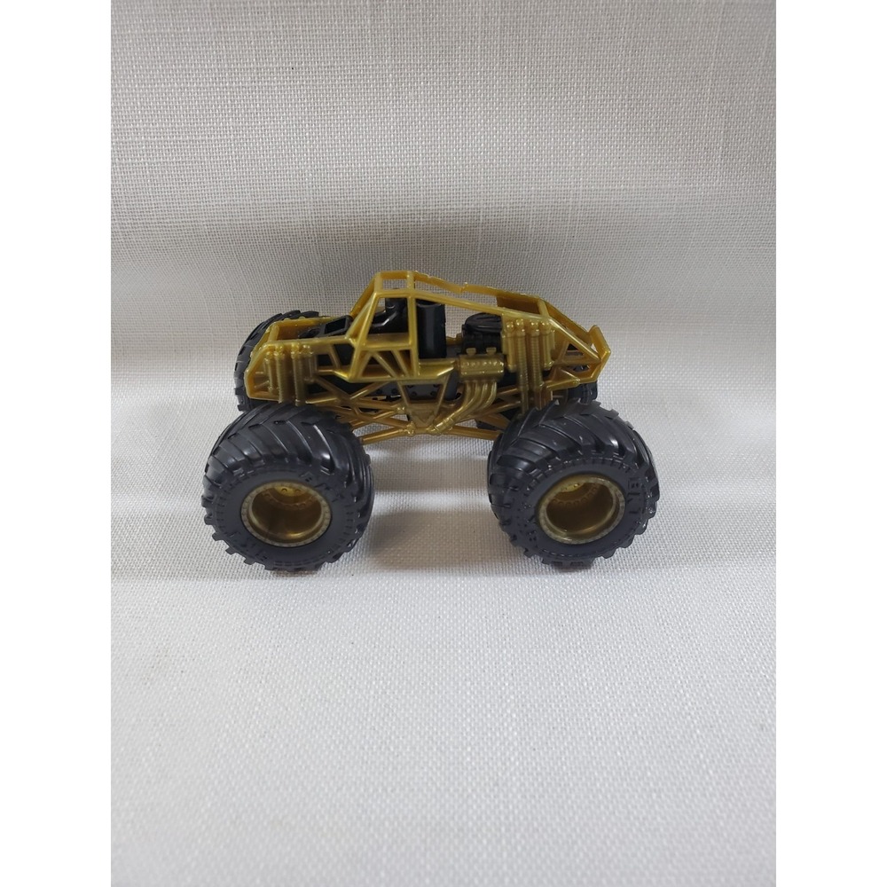 2 Hot Wheels Monster Truck Chassis Gold + Clear Green Skeleton Frame Loose-PARTS - Picture 3 of 13